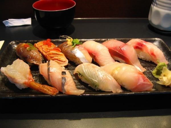 An omakase sushi menu